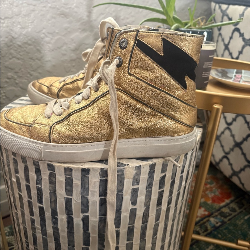 Zadig & Voltaire Gold High Flash Sneakers‎ size 39 - Picture 11 of 16